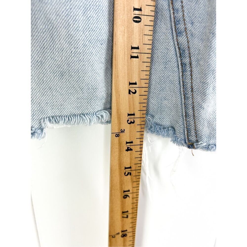 Free People X We the Free Montauk Button Fly Mini Distressed Denim Skirt 26 - Picture 6 of 12